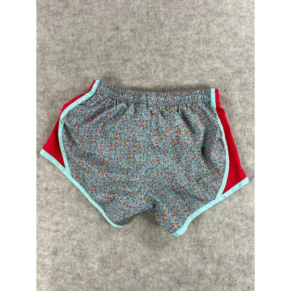 Nike Confetti Print Blue Red Gray Tempo Shorts Girls Small